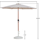  Meridian Fiji Beige Water Resistant Fabric And Aluminum Patio Umbrella with Base Set IMAGE 16