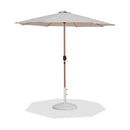  Meridian Fiji Beige Water Resistant Fabric And Aluminum Patio Umbrella with Base Set IMAGE 1