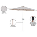  Meridian Fiji Beige Water Resistant Fabric And Aluminum Patio Umbrella IMAGE 11