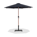  Meridian Fiji Black Water Resistant Fabric And Aluminum Patio Umbrella with Base Set IMAGE 1