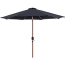 Meridian Fiji Black Water Resistant Fabric And Aluminum Patio Umbrella with Base Set IMAGE 3