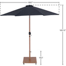  Meridian Fiji Black Water Resistant Fabric And Aluminum Patio Umbrella with Base Set IMAGE 19