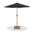  Meridian Fiji Black Water Resistant Fabric And Aluminum Patio Umbrella with Base Set IMAGE 1