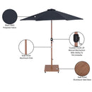  Meridian Fiji Black Water Resistant Fabric And Aluminum Patio Umbrella with Base Set IMAGE 20