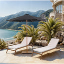  Meridian Fiji Black Water Resistant Fabric And Aluminum Patio Umbrella with Base Set IMAGE 2