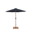  Meridian Fiji Black Water Resistant Fabric And Aluminum Patio Umbrella with Base Set IMAGE 3
