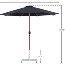  Meridian Fiji Black Water Resistant Fabric And Aluminum Patio Umbrella with Base Set IMAGE 19