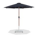  Meridian Fiji Black Water Resistant Fabric And Aluminum Patio Umbrella with Base Set IMAGE 1