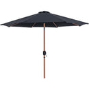  Meridian Fiji Black Water Resistant Fabric And Aluminum Patio Umbrella with Base Set IMAGE 3