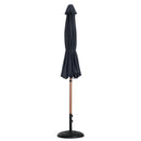  Meridian Fiji Black Water Resistant Fabric And Aluminum Patio Umbrella with Base Set IMAGE 11