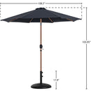  Meridian Fiji Black Water Resistant Fabric And Aluminum Patio Umbrella with Base Set IMAGE 16