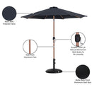  Meridian Fiji Black Water Resistant Fabric And Aluminum Patio Umbrella with Base Set IMAGE 17