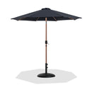  Meridian Fiji Black Water Resistant Fabric And Aluminum Patio Umbrella with Base Set IMAGE 1