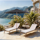  Meridian Fiji Black Water Resistant Fabric And Aluminum Patio Umbrella with Base Set IMAGE 2