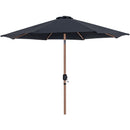  Meridian Fiji Black Water Resistant Fabric And Aluminum Patio Umbrella with Base Set IMAGE 3