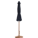  Meridian Fiji Black Water Resistant Fabric And Aluminum Patio Umbrella with Base Set IMAGE 11