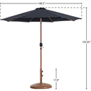  Meridian Fiji Black Water Resistant Fabric And Aluminum Patio Umbrella with Base Set IMAGE 16