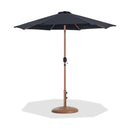  Meridian Fiji Black Water Resistant Fabric And Aluminum Patio Umbrella with Base Set IMAGE 1