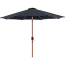  Meridian Fiji Black Water Resistant Fabric And Aluminum Patio Umbrella with Base Set IMAGE 3