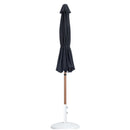  Meridian Fiji Black Water Resistant Fabric And Aluminum Patio Umbrella with Base Set IMAGE 11