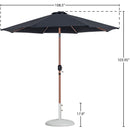  Meridian Fiji Black Water Resistant Fabric And Aluminum Patio Umbrella with Base Set IMAGE 16