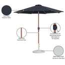  Meridian Fiji Black Water Resistant Fabric And Aluminum Patio Umbrella with Base Set IMAGE 17
