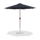  Meridian Fiji Black Water Resistant Fabric And Aluminum Patio Umbrella with Base Set IMAGE 1