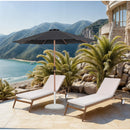  Meridian Fiji Black Water Resistant Fabric And Aluminum Patio Umbrella with Base Set IMAGE 2