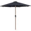  Meridian Fiji Black Water Resistant Fabric And Aluminum Patio Umbrella with Base Set IMAGE 3