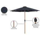  Meridian Fiji Black Water Resistant Fabric And Aluminum Patio Umbrella IMAGE 11