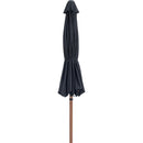  Meridian Fiji Black Water Resistant Fabric And Aluminum Patio Umbrella IMAGE 3