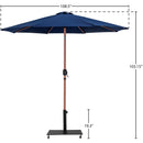  Meridian Fiji Navy Water Resistant Fabric And Aluminum Patio Umbrella with Base Set IMAGE 19