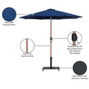  Meridian Fiji Navy Water Resistant Fabric And Aluminum Patio Umbrella with Base Set IMAGE 20