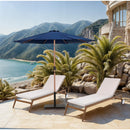  Meridian Fiji Navy Water Resistant Fabric And Aluminum Patio Umbrella with Base Set IMAGE 2