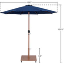  Meridian Fiji Navy Water Resistant Fabric And Aluminum Patio Umbrella with Base Set IMAGE 19