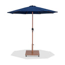  Meridian Fiji Navy Water Resistant Fabric And Aluminum Patio Umbrella with Base Set IMAGE 1