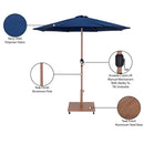  Meridian Fiji Navy Water Resistant Fabric And Aluminum Patio Umbrella with Base Set IMAGE 20