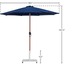  Meridian Fiji Navy Water Resistant Fabric And Aluminum Patio Umbrella with Base Set IMAGE 19