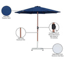  Meridian Fiji Navy Water Resistant Fabric And Aluminum Patio Umbrella with Base Set IMAGE 20