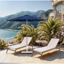  Meridian Fiji Navy Water Resistant Fabric And Aluminum Patio Umbrella with Base Set IMAGE 2