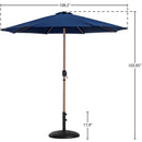  Meridian Fiji Navy Water Resistant Fabric And Aluminum Patio Umbrella with Base Set IMAGE 16