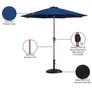  Meridian Fiji Navy Water Resistant Fabric And Aluminum Patio Umbrella with Base Set IMAGE 17