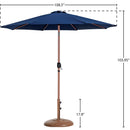  Meridian Fiji Navy Water Resistant Fabric And Aluminum Patio Umbrella with Base Set IMAGE 16