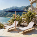  Meridian Fiji Navy Water Resistant Fabric And Aluminum Patio Umbrella with Base Set IMAGE 2