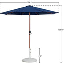  Meridian Fiji Navy Water Resistant Fabric And Aluminum Patio Umbrella with Base Set IMAGE 16