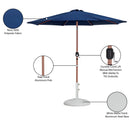  Meridian Fiji Navy Water Resistant Fabric And Aluminum Patio Umbrella with Base Set IMAGE 17