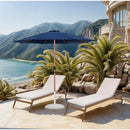  Meridian Fiji Navy Water Resistant Fabric And Aluminum Patio Umbrella with Base Set IMAGE 2