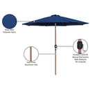  Meridian Fiji Navy Water Resistant Fabric And Aluminum Patio Umbrella IMAGE 11