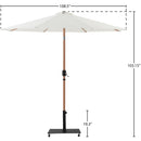  Meridian Fiji White Water Resistant Fabric And Aluminum Patio Umbrella with Base Set IMAGE 19