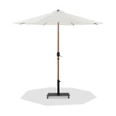  Meridian Fiji White Water Resistant Fabric And Aluminum Patio Umbrella with Base Set IMAGE 1